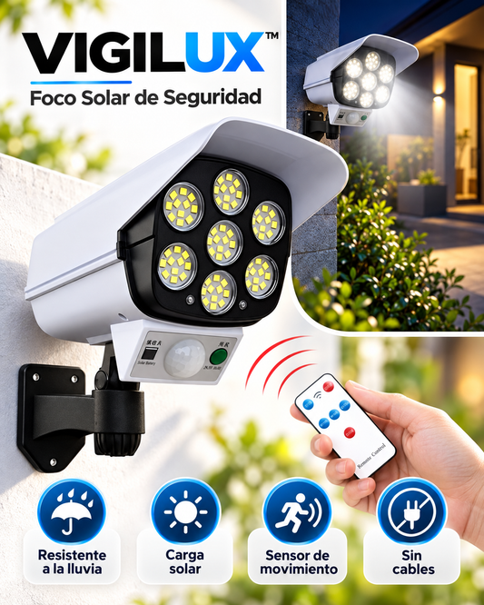 VIGILUX™ | FOCO SOLAR TIPO CAMARA📹 ☀️