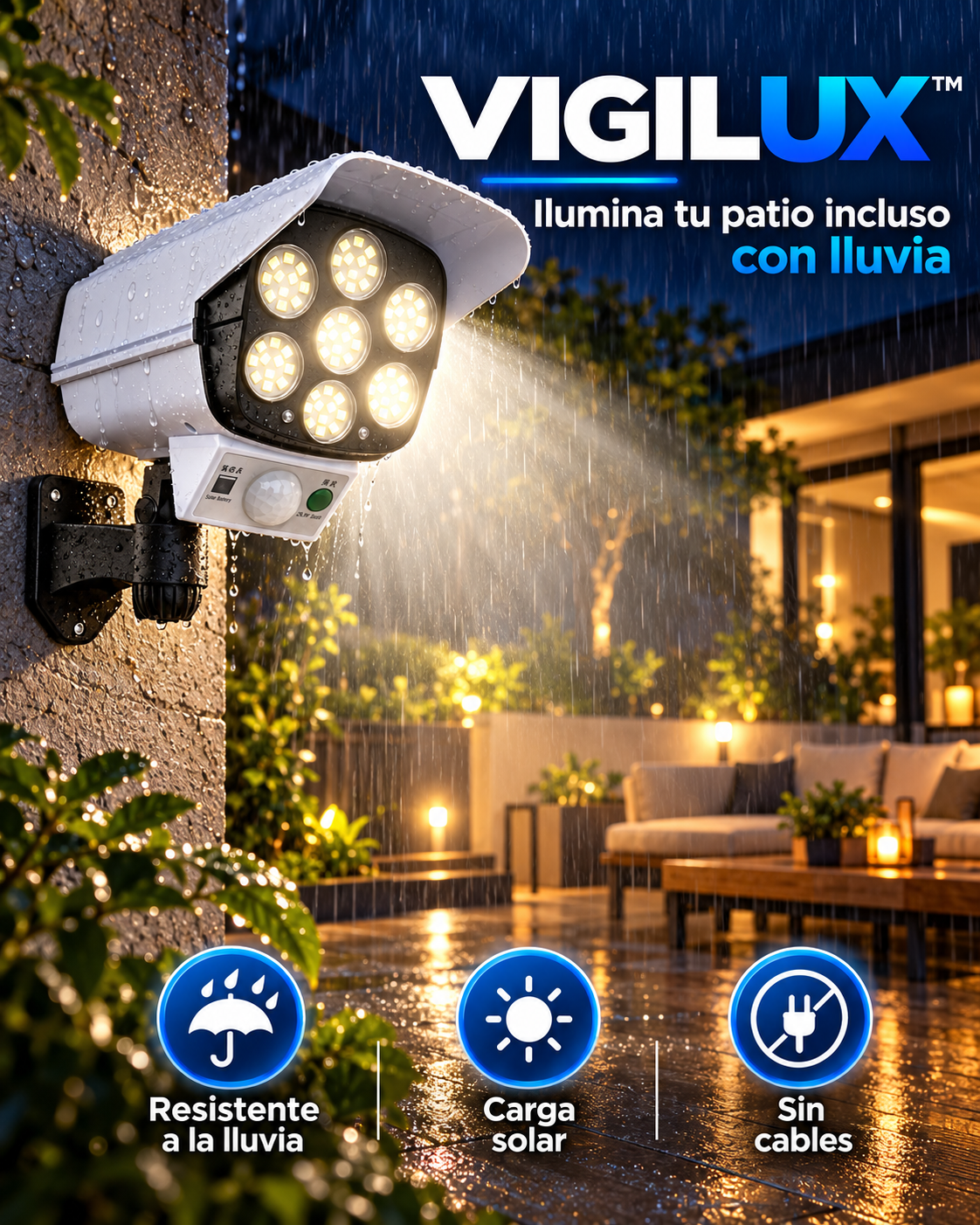 VIGILUX™ | FOCO SOLAR TIPO CAMARA📹 ☀️