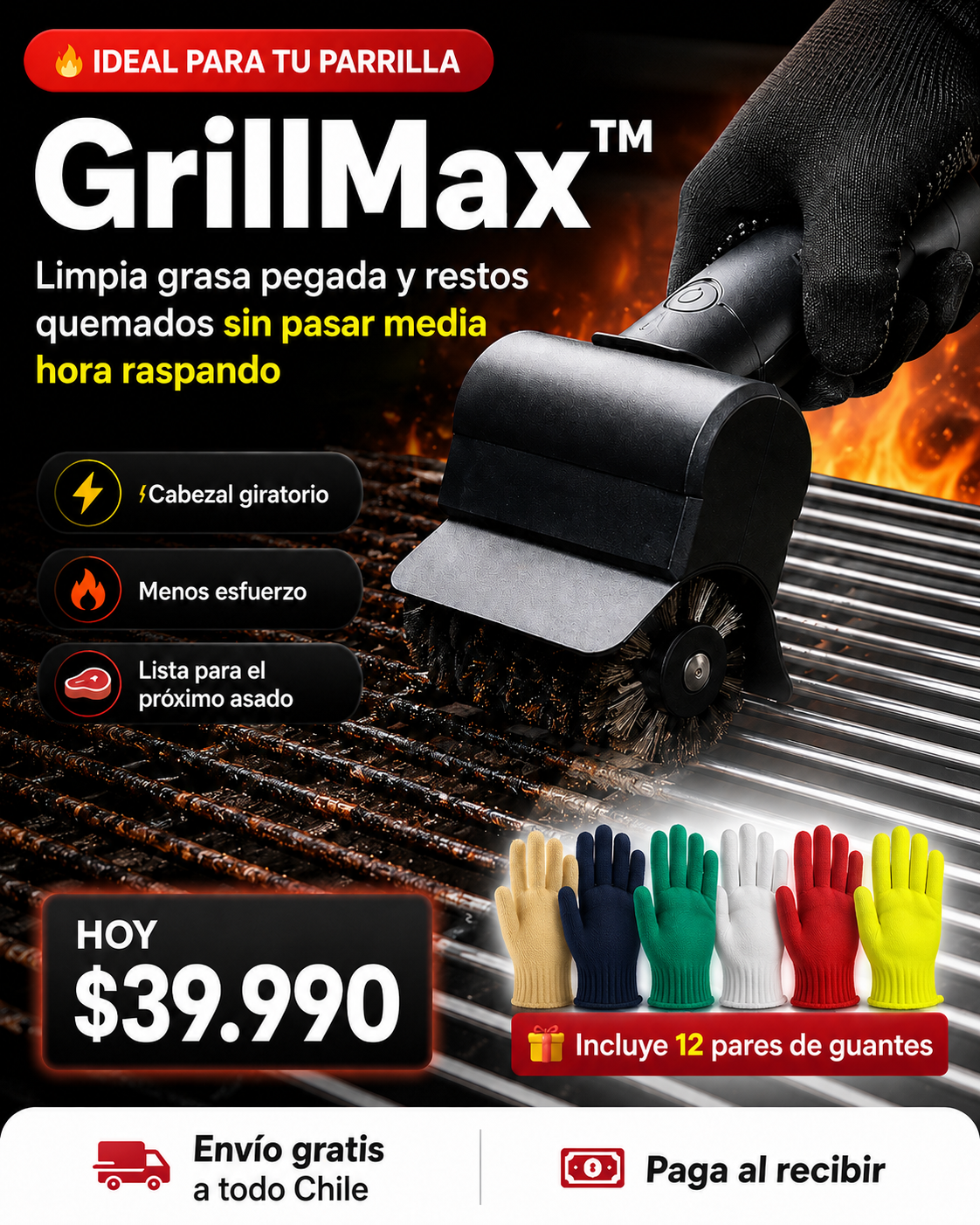 GRILLMAX | CEPILLO LIMPIADOR ELECTRICO VIRAL🔥