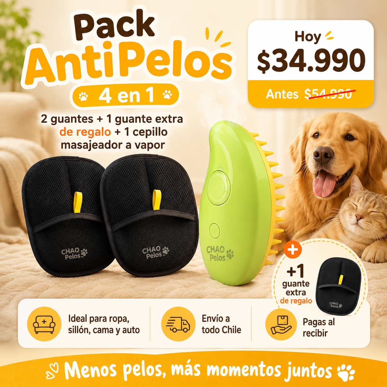 CHAO PELOS™  🐶🐱 |  NO MÁS PELOS EN LA ROPA!