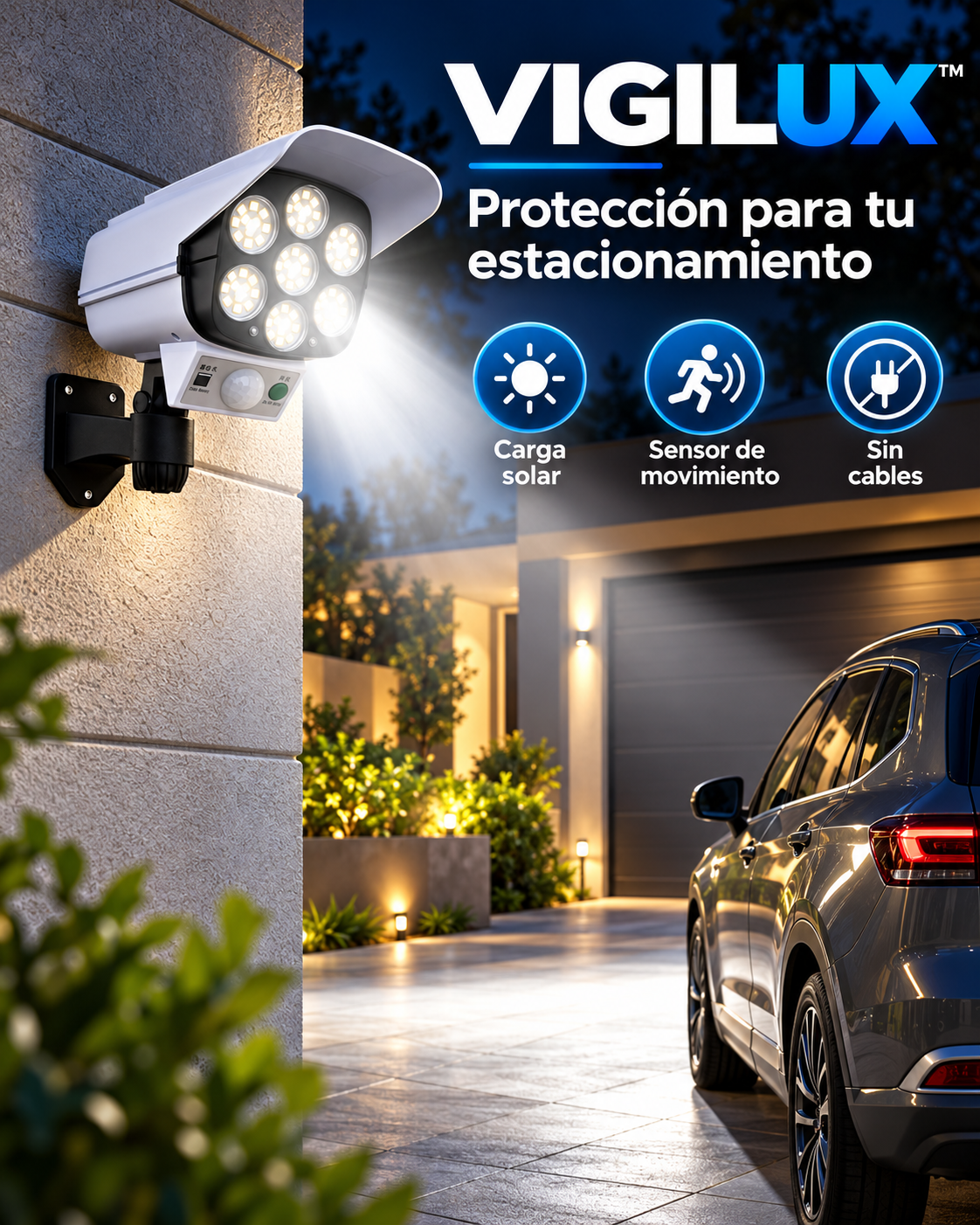 VIGILUX™ | FOCO SOLAR TIPO CAMARA📹 ☀️